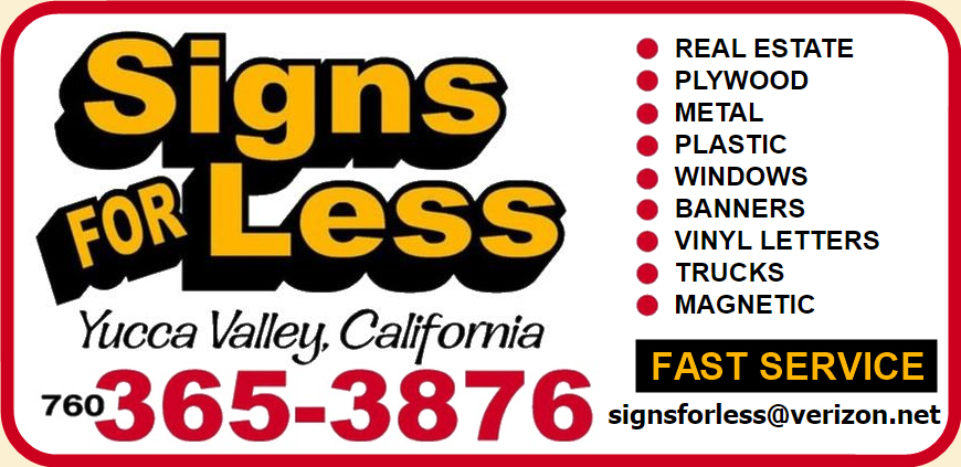 Signs For Less Yucca Valley Banner 